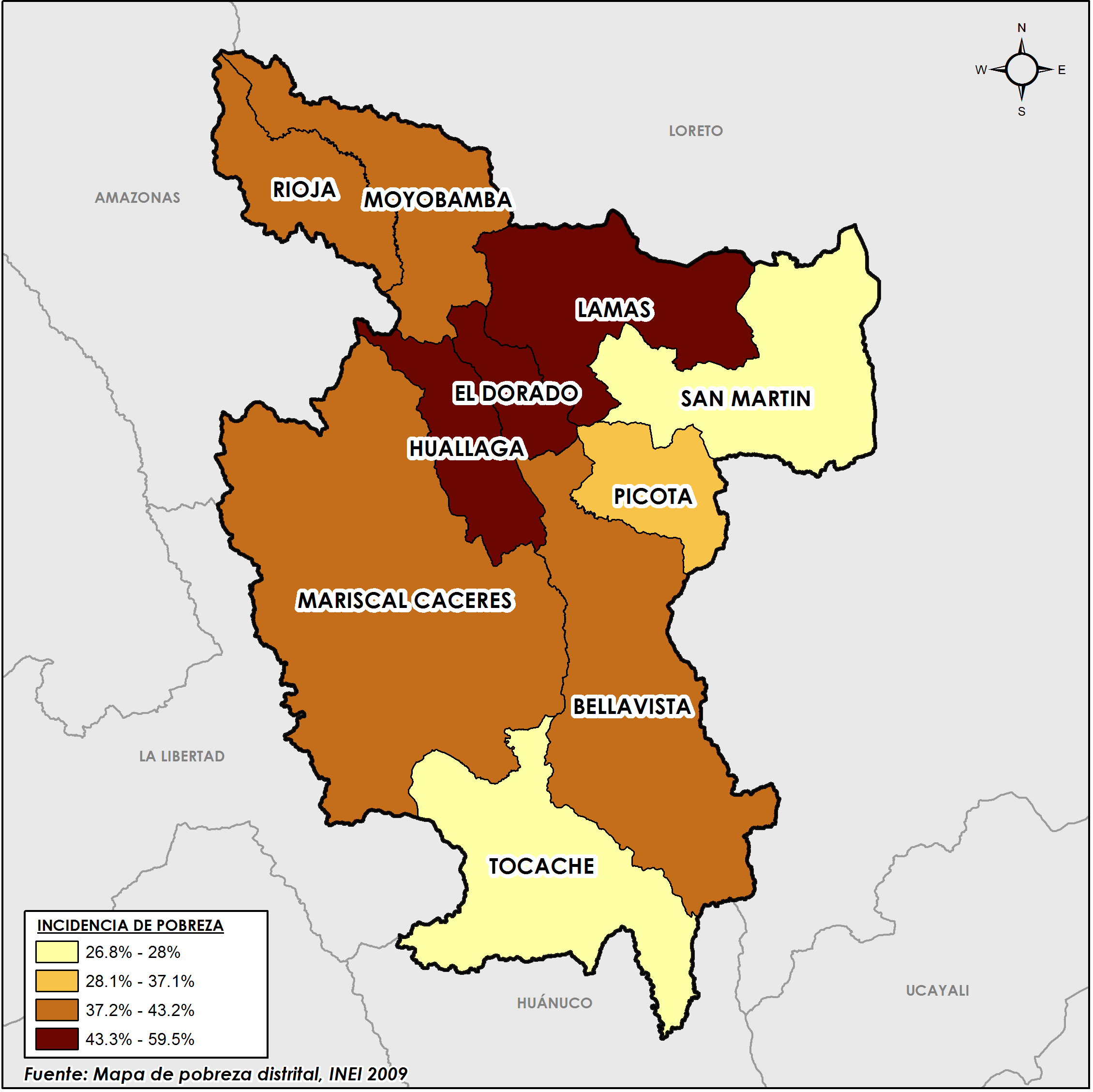 san martin mapa Mapa de Indicadores de San Martín